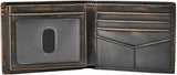 Fossil Wade lederen tweevoudige portemonnee voor heren 11,43 cm L x 1,905 cm B x 8,89 cm H Herenportemonnee Naty Shop