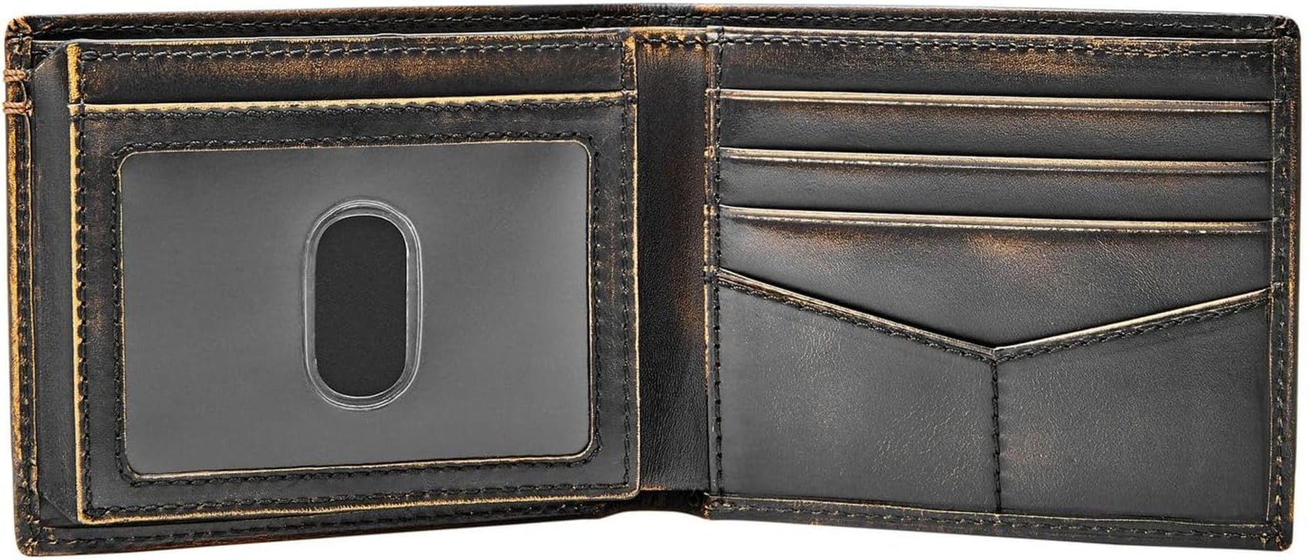 Fossil Wade lederen tweevoudige portemonnee voor heren 11,43 cm L x 1,905 cm B x 8,89 cm H Herenportemonnee Naty Shop