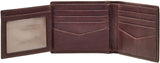 Fossil Ingram lederen tweevoudige portemonnee voor heren, 11,43 cm L x 1,905 cm B x 8,89 cm H Herenportemonnee Naty Shop