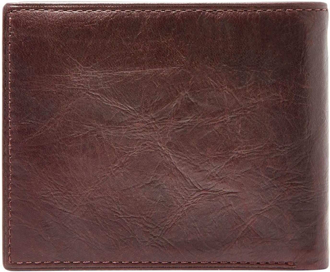 Fossil Ingram lederen tweevoudige portemonnee voor heren, 11,43 cm L x 1,905 cm B x 8,89 cm H Herenportemonnee Naty Shop