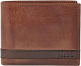 Fossil Quinn lederen tweevoudige portemonnee voor heren, 11,43 cm L x 2,54 cm B x 9,525 cm H herenportemonnee Naty Shop Bruin