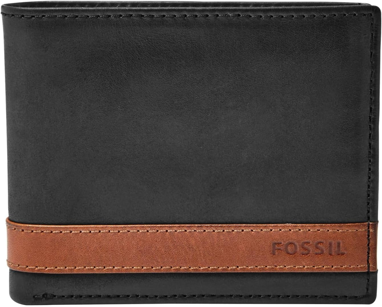 Fossil Quinn leren portemonnee voor heren, 11,5 cm L x 2 cm B x 9 cm H Naty Shop herenportemonnee Zwart 11,43 cm L x 1,91 cm B x 8,89 cm H