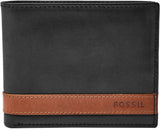 Fossil Quinn leren portemonnee voor heren, 11,5 cm L x 2 cm B x 9 cm H Naty Shop herenportemonnee Zwart 11,43 cm L x 1,91 cm B x 8,89 cm H