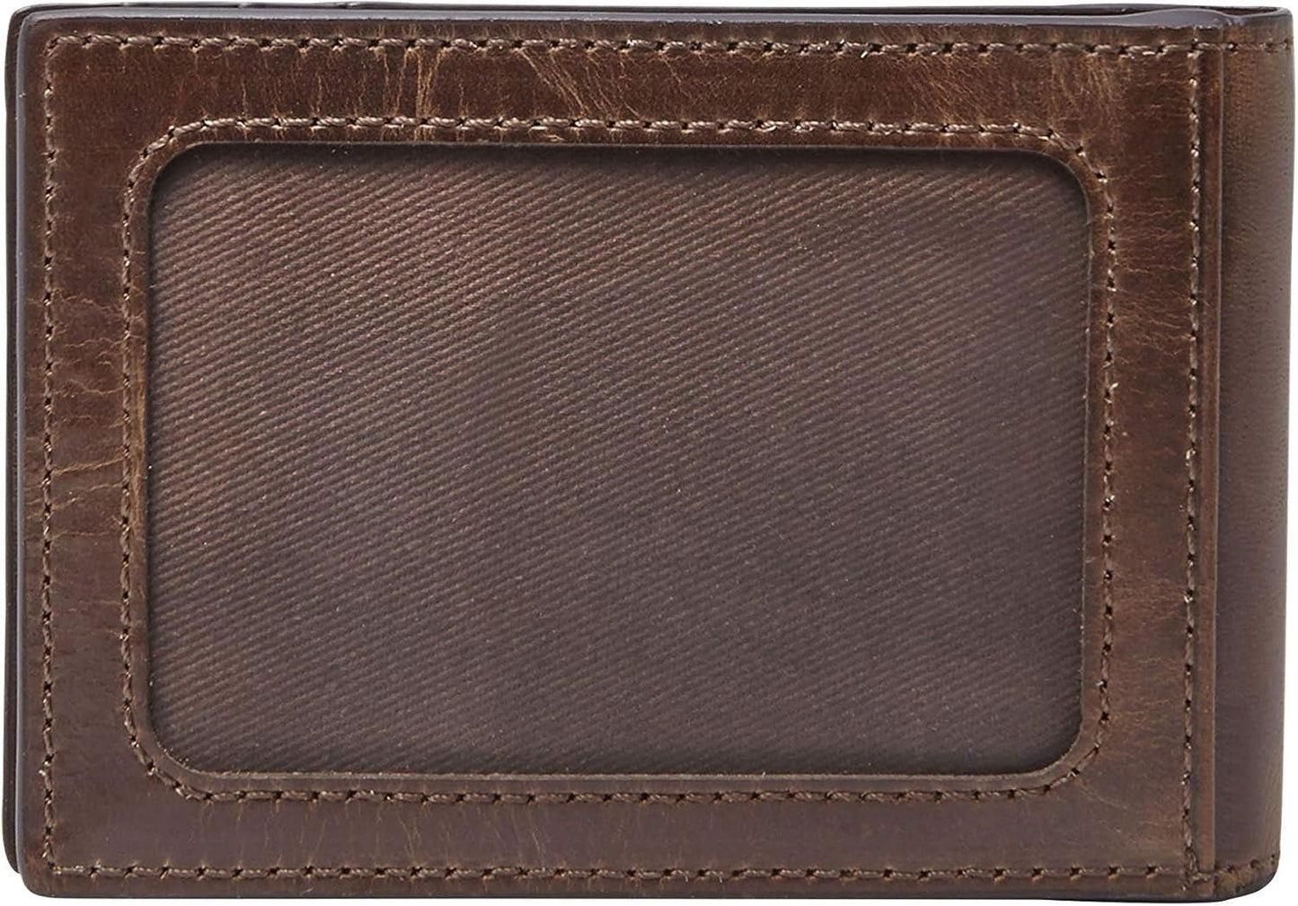 Fossil Andrew lederen tweevoudige portemonnee voor heren, 11,5 cm L x 1,9 cm B x 7,7 cm H Portemonnee voor heren Naty Shop