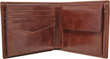 Fossil Ryan Leren Bifold-portemonnee voor heren, 11,43 cm L x 2,54 cm B x 9,525 cm H Portemonnee voor heren Naty Shop