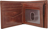 Fossil Ryan Leren Bifold-portemonnee voor heren, 11,43 cm L x 2,54 cm B x 9,525 cm H Portemonnee voor heren Naty Shop