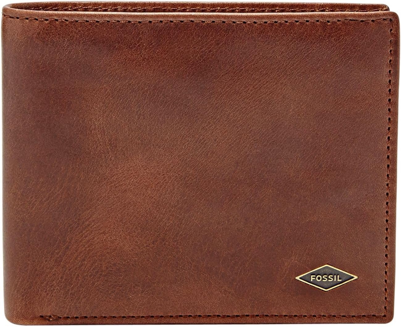 Fossil Ryan lederen tweevoudige portemonnee heren, 11,43 cm L x 2,54 cm B x 9,525 cm H herenportemonnee Naty Shop donkerbruin