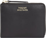 Damesportemonnee Tommy Hilfiger HILFIGER LEATHER MED ZA, zwart (zwart), OS Damesportemonnee Naty Shop Standaard titel