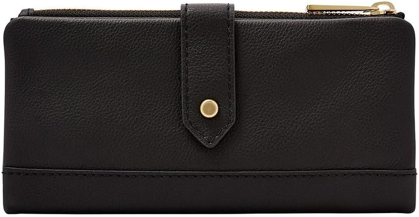 Leren damesportemonnee Fossil Laine Damesportemonnee Naty Shop Zwart