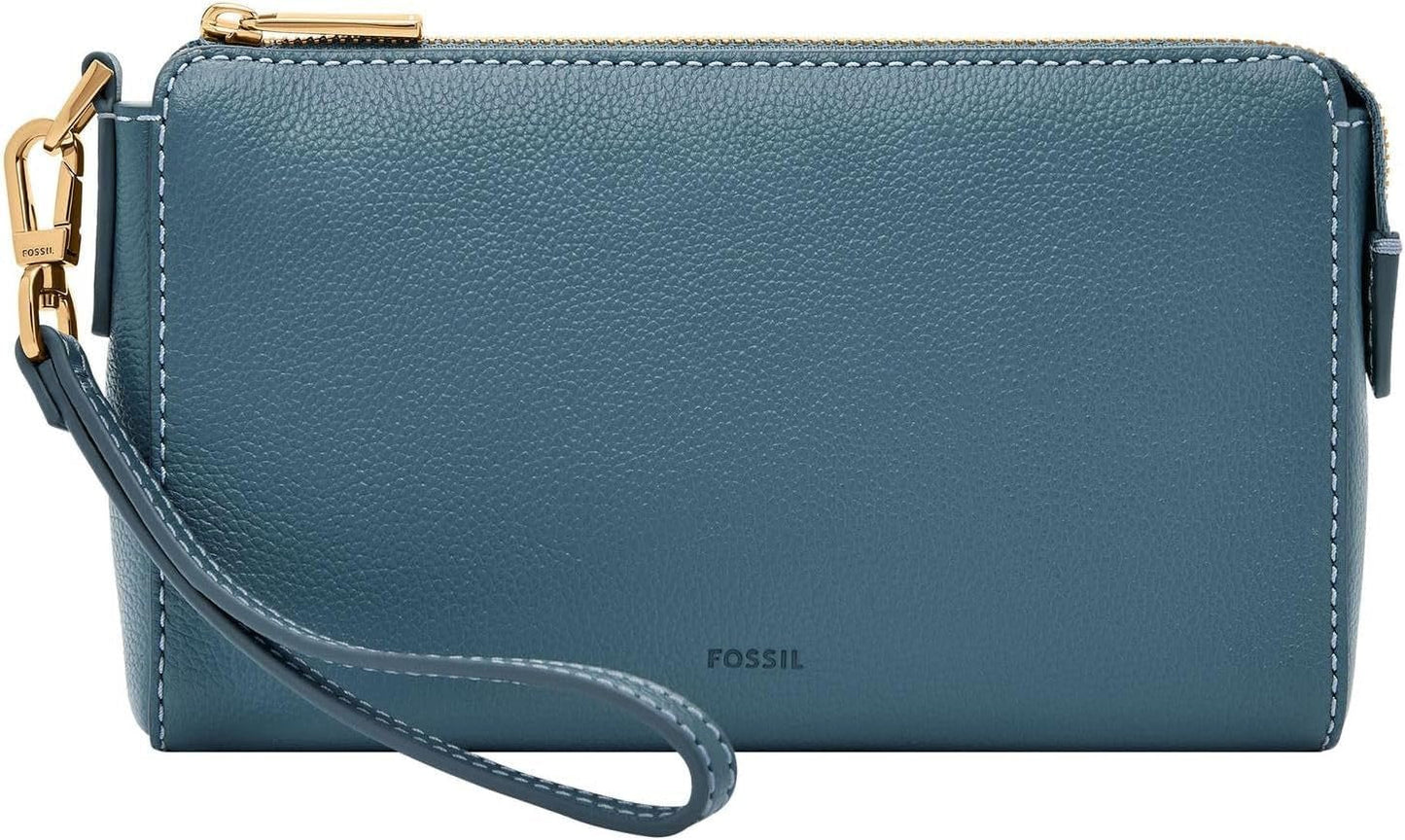 Fossil portemonnee in leer of polyester voor dames Dames portemonnee Naty Shop Turquoise blauw