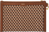 Fossil Leren of Polyester Damesportemonnee Damesportemonnee Naty Shop Bruin en Goud