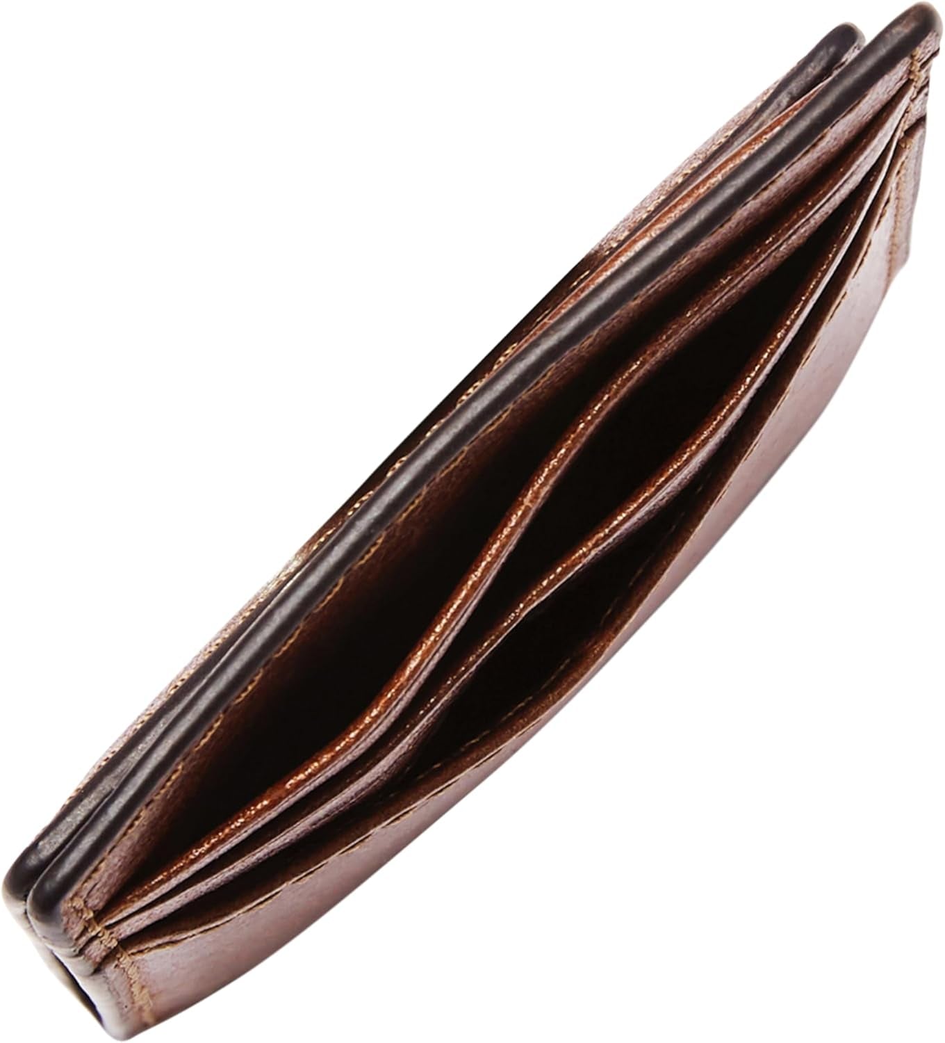 Fossil Andrew-portemonnee voor heren, cognac lederen portemonnee 7,2 cm L x 0,5 cm B x 10 cm H ML4173222 Herenportemonnee Naty Shop