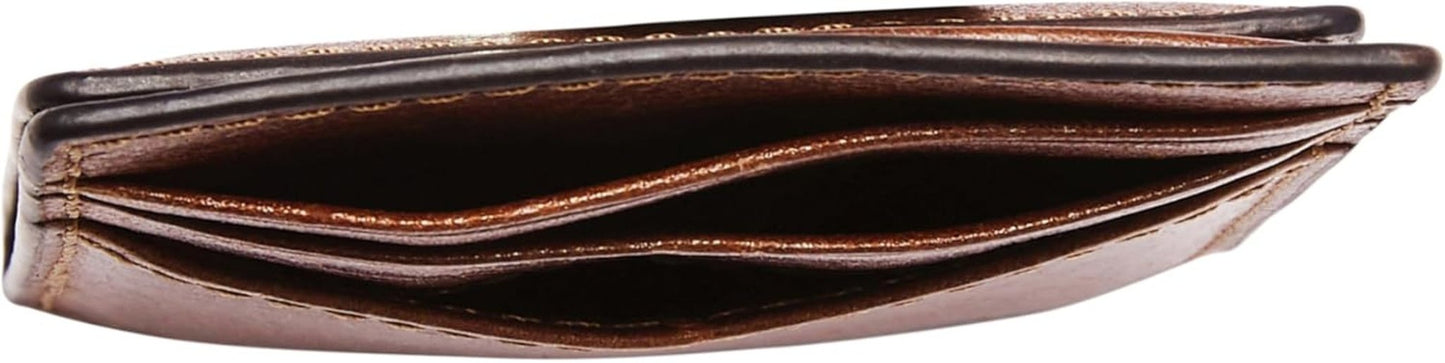 Fossil Andrew-portemonnee voor heren, cognac lederen portemonnee 7,2 cm L x 0,5 cm B x 10 cm H ML4173222 Herenportemonnee Naty Shop