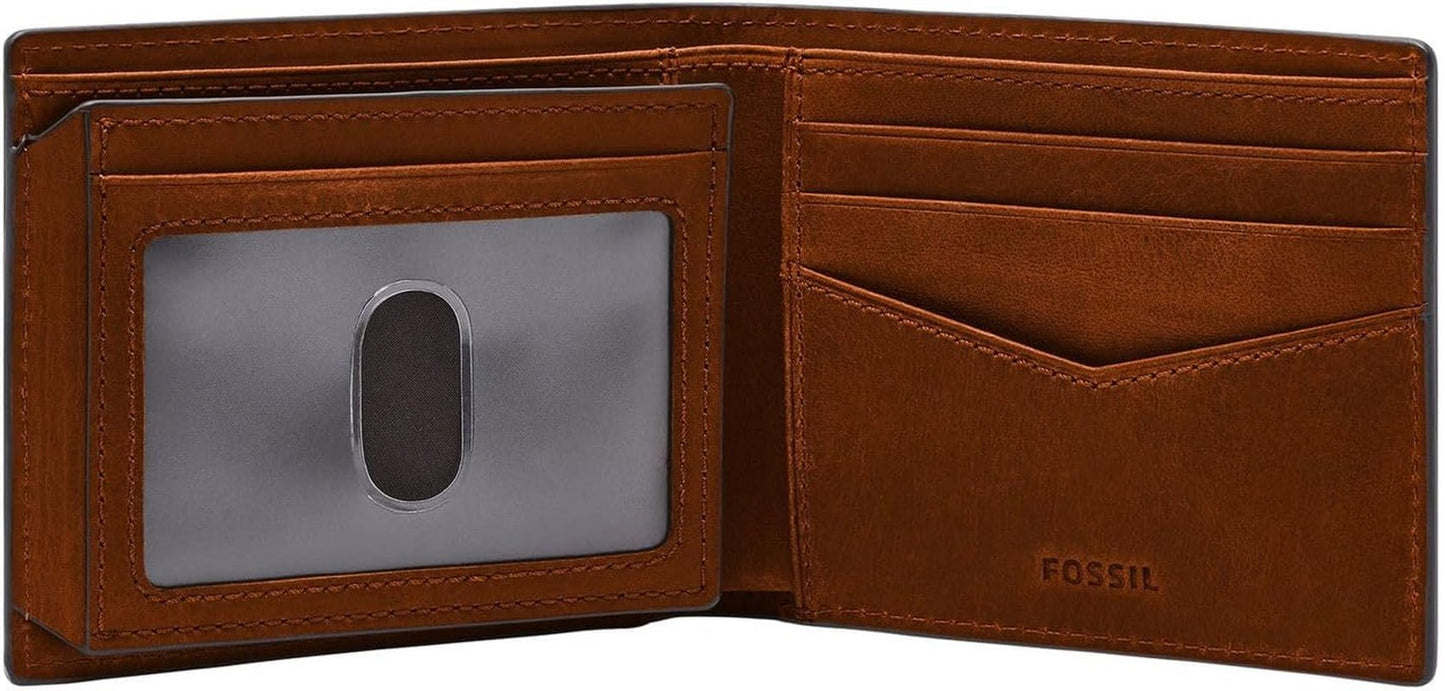 Fossil Everett-portemonnee voor heren, middenbruin tweevoudig leer 11,5 cm L x 2,5 cm B x 8,9 cm H ML4397210 Herenportemonnee Naty Shop