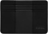 Fossil Everett-portemonnee voor heren, leer/PVC, middenbruin, kaarthouders, 10,2 cm L x 0,6 cm B x 7,0 cm H ML4398210 Naty Shop herenportemonnee zwart