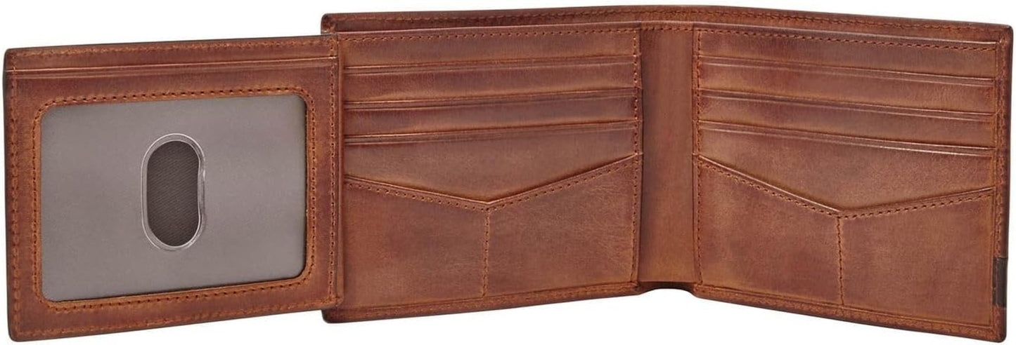 Fossil Quinn-portemonnee voor heren - 100% bruin tweevoudig leer 11,5 cm L x 2 cm B x 9 cm H ML3644200 Herenportemonnee Naty Shop
