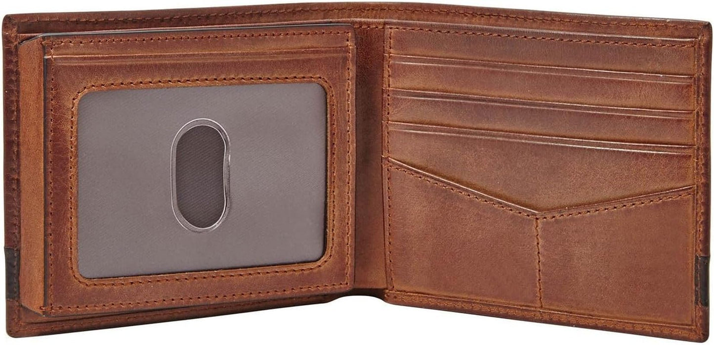 Fossil Quinn-portemonnee voor heren - 100% bruin tweevoudig leer 11,5 cm L x 2 cm B x 9 cm H ML3644200 Herenportemonnee Naty Shop