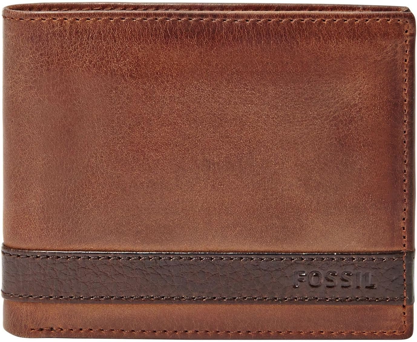 Fossil Quinn-portemonnee voor heren - 100% bruin tweevoudig leer 11,5 cm L x 2 cm B x 9 cm H ML3644200 Herenportemonnee Naty Shop Bruin