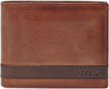 Fossil Quinn-portemonnee voor heren - 100% bruin tweevoudig leer 11,5 cm L x 2 cm B x 9 cm H ML3644200 Herenportemonnee Naty Shop Bruin