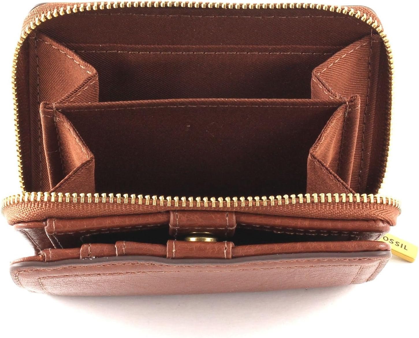 Fossil Logan damesportemonnee van bruin leer, 11,1 cm L x 2,5 cm B x 8,9 cm H SL7923200 Damesportemonnee Naty Shop