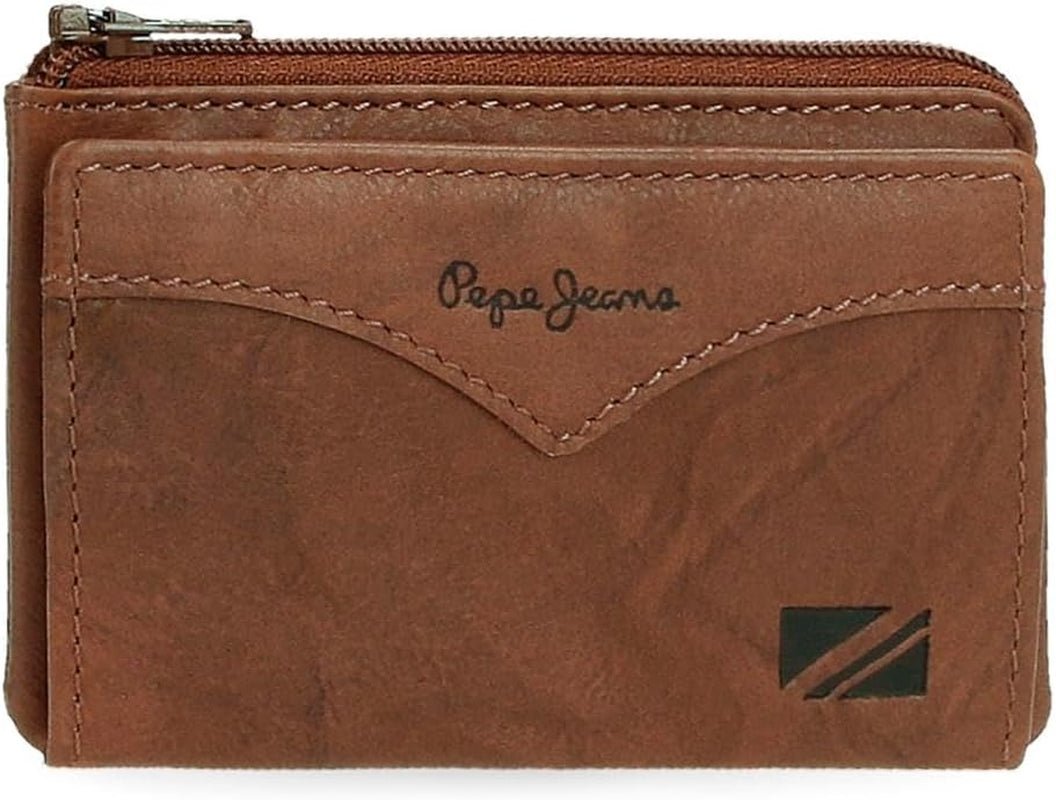 Pepe Jeans jasportemonnee met kaarthouder, one size Herenportemonnee Naty Shop Bruin