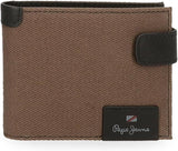 Pepe Jeans Hilltop horizontale portemonnee met kliksluiting, unieke heren portemonnee Naty Shop Bruin