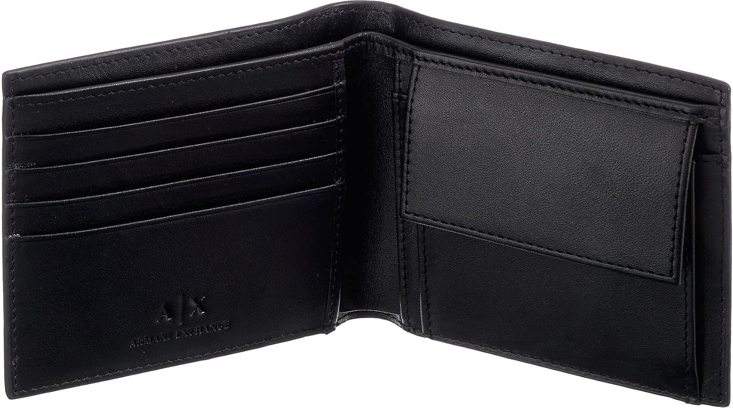 Armani Exchange Essential-portemonnee voor heren, eenvoudige logoprint, zwarte herenportemonnee Naty Shop