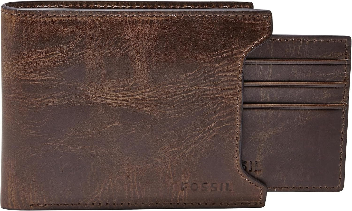 Fossil Herenportemonnee Naty Shop Derrick Herenportemonnee Donkerbruin