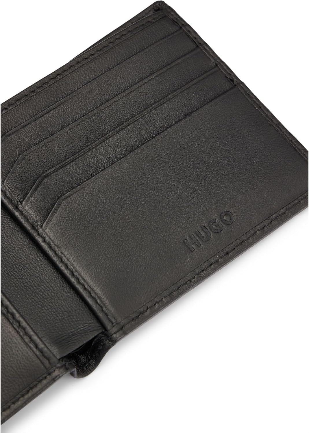 HUGO Tibby 8cc-herenportemonnee van nappaleer met zwart logo Stck Herenportemonnee Naty Shop