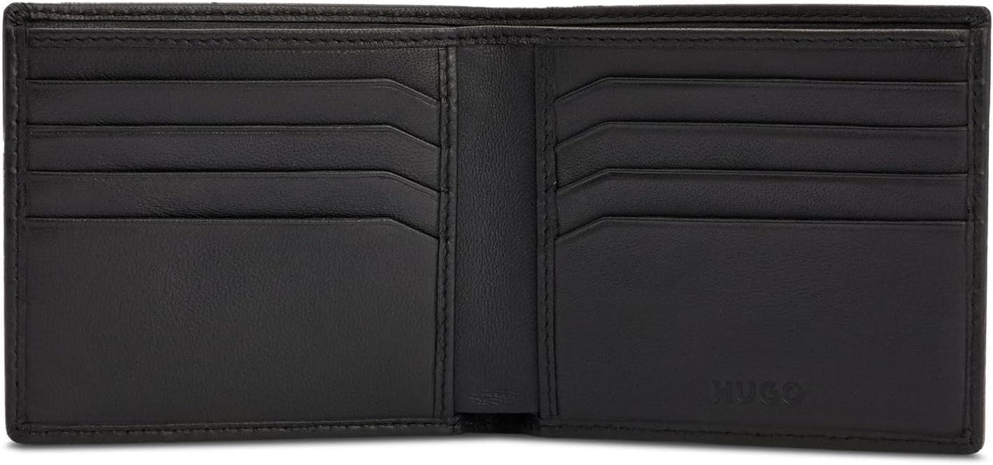 HUGO Tibby 8cc-herenportemonnee van nappaleer met zwart logo Stck Herenportemonnee Naty Shop