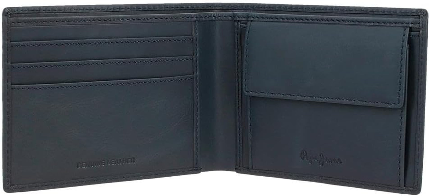 Pepe Jeans Herenportemonnee Blauw 11,5 x 8 x 1 cm Lederen RFID-beschermde portemonnee met muntvak Herenportemonnee Naty Shop