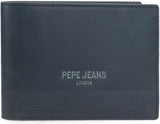 Pepe Jeans Herenportemonnee Blauw 11,5 x 8 x 1 cm Lederen RFID-beschermde portemonnee met muntvak Herenportemonnee Naty Shop Standaardtitel