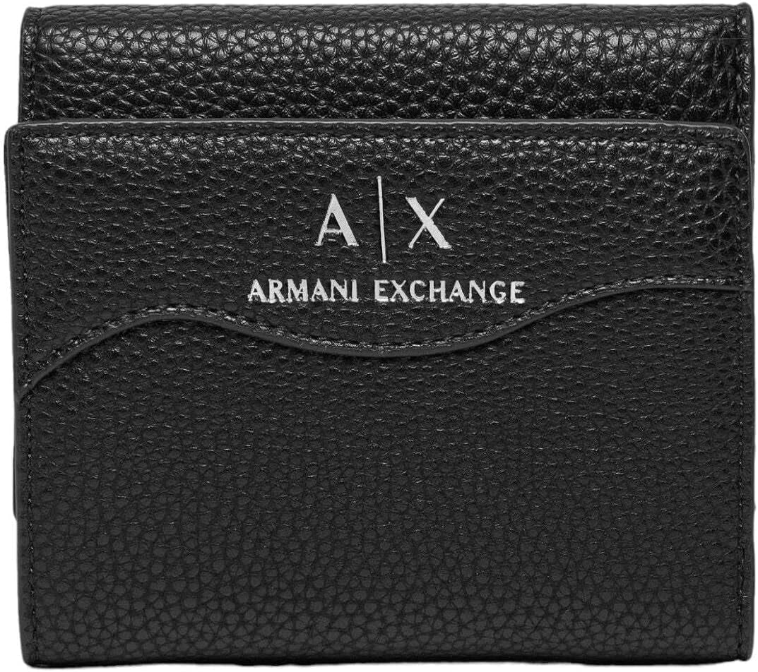Armani Exchange Wave-dubbelgevouwen damesportemonnee, zwart Naty Shop damesportemonnee Standaardtitel