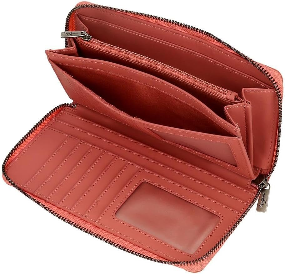 Pepe Jeans Corin portemonnee met kaartvak, roze, 19,5 x 10 x 2 cm, polyester en PU van Joumma Bags, Rosa, one size, portemonnee met kaartvakken Damesportemonnee Naty Shop