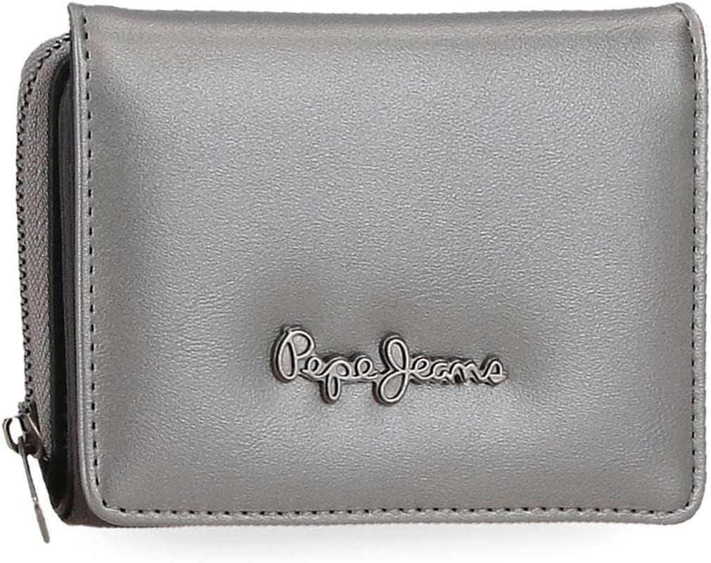 Pepe Jeans Ruby portemonnee, portemonnee, portemonnee, gemaakt van polyester met kunstleren details. Vakken, ritssluitingen. Van Joumma Bags Damesportemonnee Naty Shop Antraciet Portemonnee