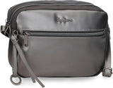 Pepe Jeans Ruby portemonnee, portemonnee, portemonnee, gemaakt van polyester met kunstleren details. Vakken, ritssluitingen. Van Joumma Bags Damesportemonnee Naty Shop Antraciet dubbele schoudertas