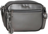 Pepe Jeans Ruby portemonnee, portemonnee, portemonnee, gemaakt van polyester met kunstleren details. Vakken, ritssluitingen. Van Joumma Bags Damesportemonnee Naty Shop Antraciet Schouderband