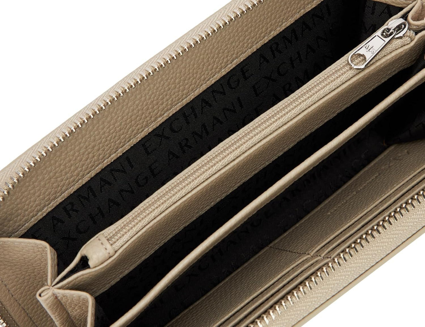 Armani Exchange Essential Wave Pisco damesportemonnee met zilveren print en gevouwen logo Naty Shop damesportemonnee