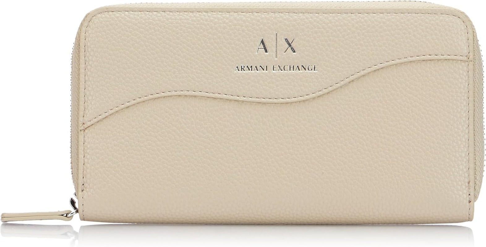 Armani Exchange Essential Wave Pisco damesportemonnee met zilveren print en gevouwen logo Naty Shop damesportemonnee Standaardtitel