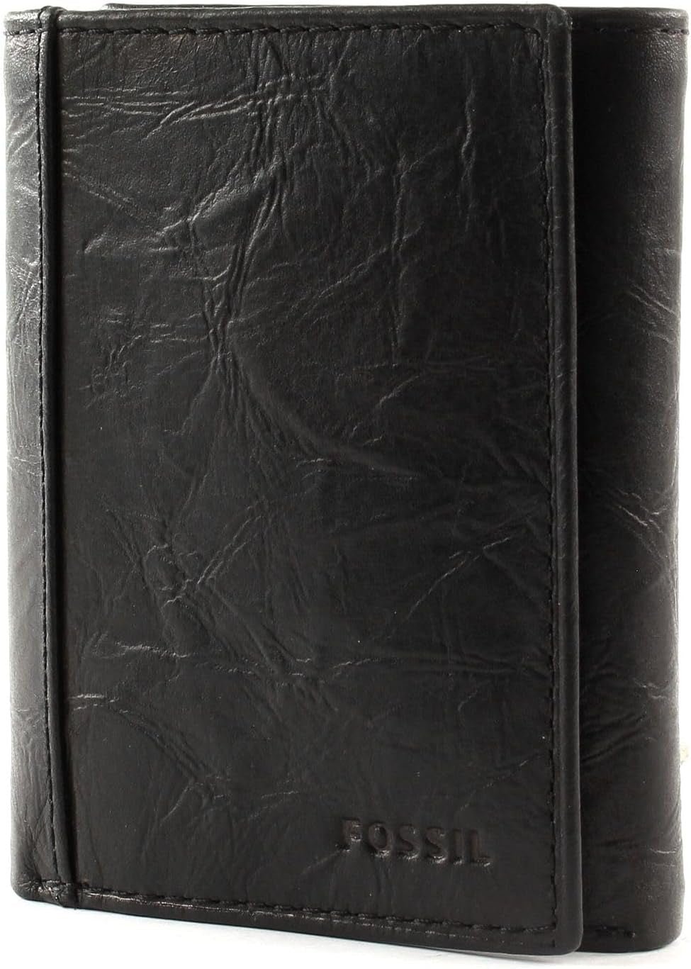 Fossil Heren Neel Leren Driebladige Portemonnee 8,255 cm L x 1,905 cm B x 10,16 cm H Herenportemonnee Naty Shop Zwart