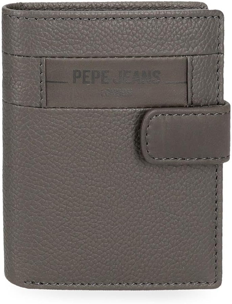 Pepe Jeans Checkbox Zwart Bruin Blauw Grijs Koeienhuid Portemonnees Herenportemonnee Naty Shop Grijze Click-portemonnee