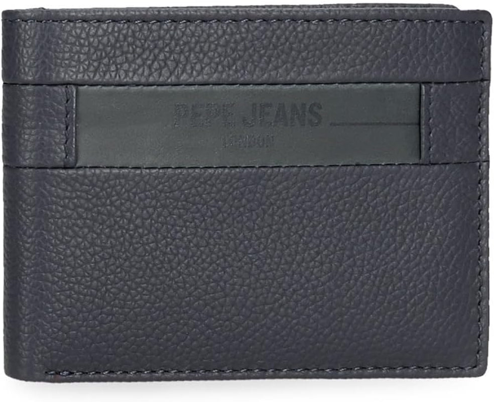 Pepe Jeans Checkbox Koeienhuid Portemonnees Zwart Bruin Blauw Grijze Portemonnee Heren Naty Shop Blauwe Portemonnee