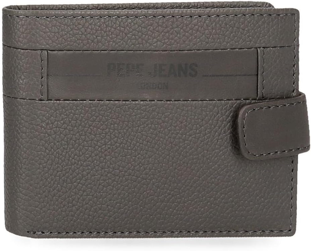 Pepe Jeans Checkbox Zwart Bruin Blauw Grijs Koeienhuid Portemonnees Portemonnees Heren Naty Shop Grijze Horizontale Portemonnee