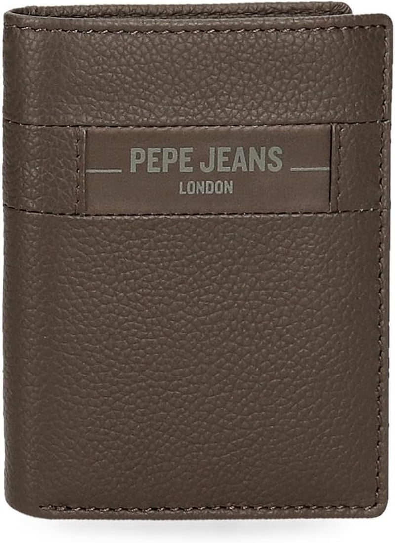 Pepe Jeans Checkbox Koeienhuid Portemonnees Zwart Bruin Blauw Grijs Herenportemonnee Naty Shop Bruin Aktetas