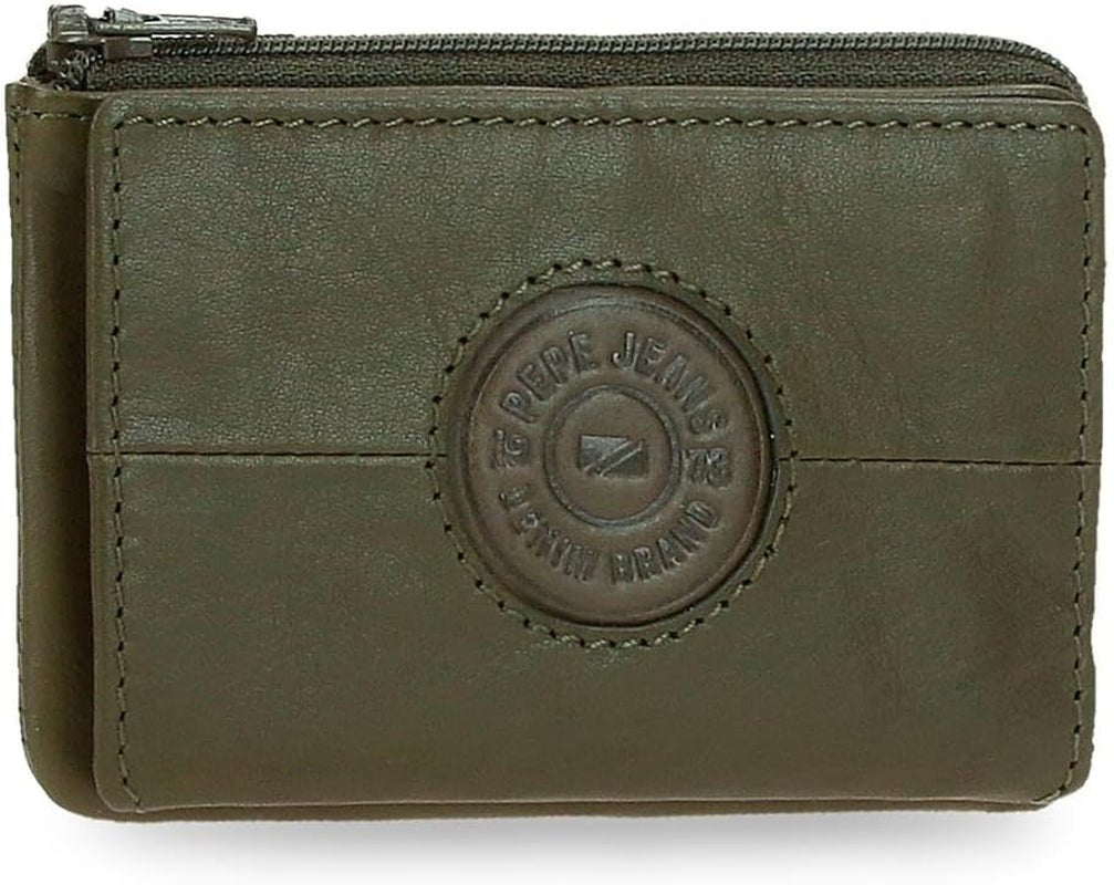Pepe Jeans Cracker koeienhuid portemonnees en portemonnees, zwart, bruin, groen, verschillende maten herenportemonnee Naty Shop groene kaarthouder
