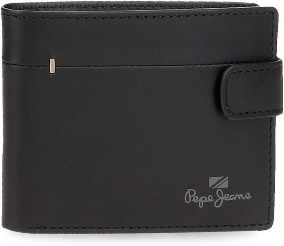Pepe Jeans Portemonnees en portemonnees van koeienhuid, zwart, bruin, marineblauw, verschillende maten Naty Shop herenportemonnee Zwarte verticale portemonnee