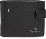 Pepe Jeans Portemonnees en portemonnees van koeienhuid, zwart, bruin, marineblauw, verschillende maten Naty Shop herenportemonnee Zwarte verticale portemonnee