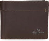 Pepe Jeans Staple portemonnees en portemonnees van koeienhuid, zwart, bruin, marineblauw, verschillende maten herenportemonnee Naty Shop bruine Staple portemonnee