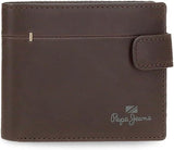 Pepe Jeans Staple koeienhuid portemonnees en portemonnees, zwart, bruin, marineblauw, verschillende maten herenportemonnee Naty Shop bruine verticale portemonnee