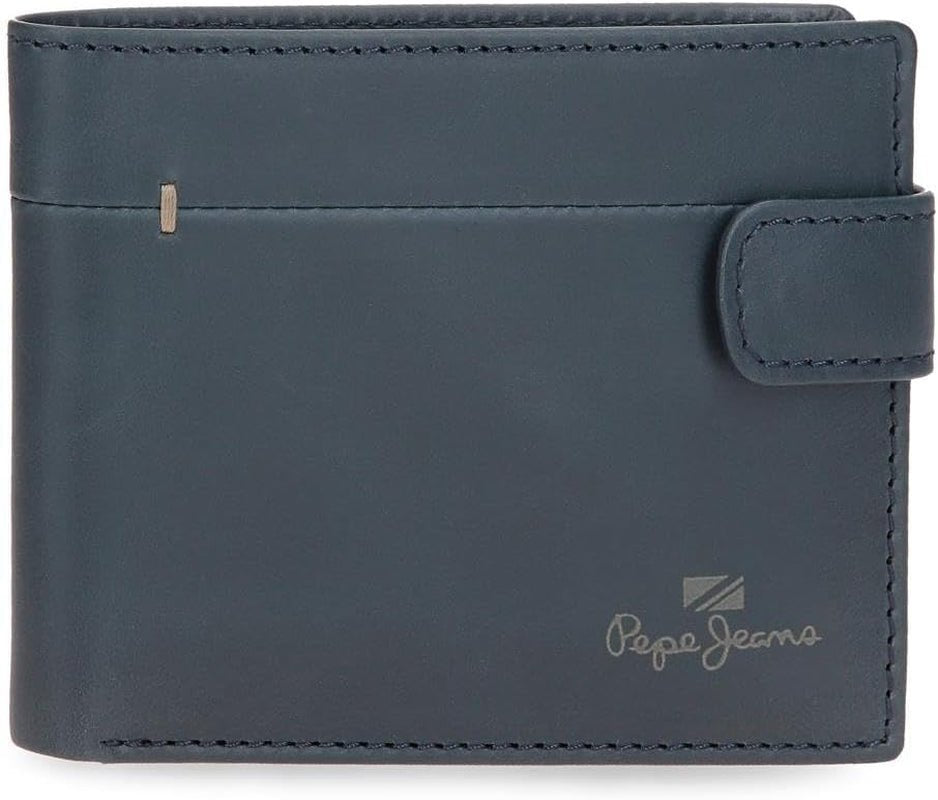 Pepe Jeans Portemonnees en portemonnees van koeienhuid, zwart, bruin, marineblauw, verschillende maten herenportemonnee Naty Shop Marine verticale portemonnee